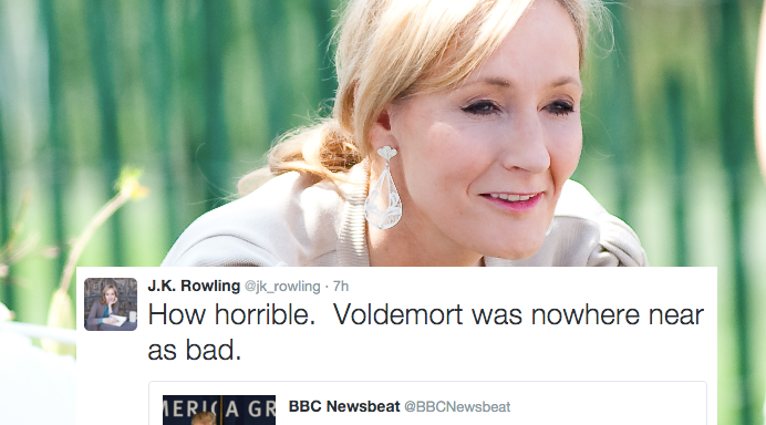 JK Rowling Says She’d Take Lord Voldemort Over Donald Trump