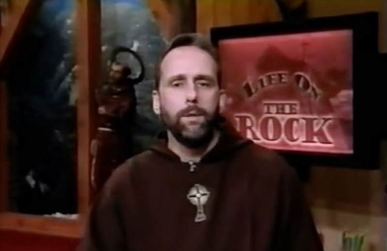 David Lawrence Stone back when he was known as Father Francis Mary Stone: Accused of shoving his finger up his infant son's rectum to force him to poop on the bed. (YouTube)