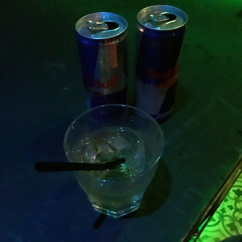 Red Bull also sponsored my recovery from having to do a three-way phone call in a concert venue bathroom stall.