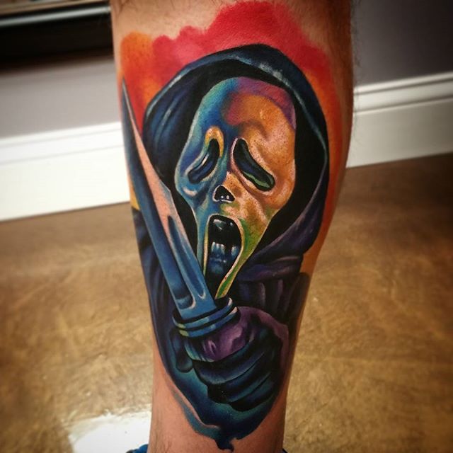 Texas Chainsaw Massacre piece done by Sleepy of Rightous Ink in Yuba City   rtattoos