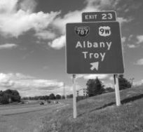 Albany sign bw