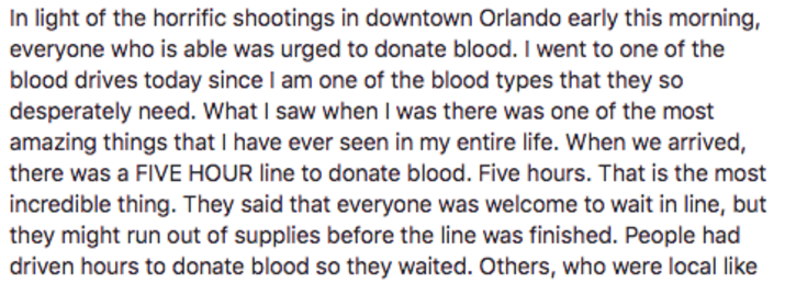 ‘What I Saw There Was Amazing,’ Woman Says About Donating Blood In Orlando The Day Of The Attack