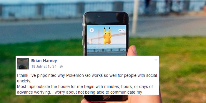 This Inspirational Facebook Post Explains How Pokémon Go Is Helping People Overcome Social Anxiety