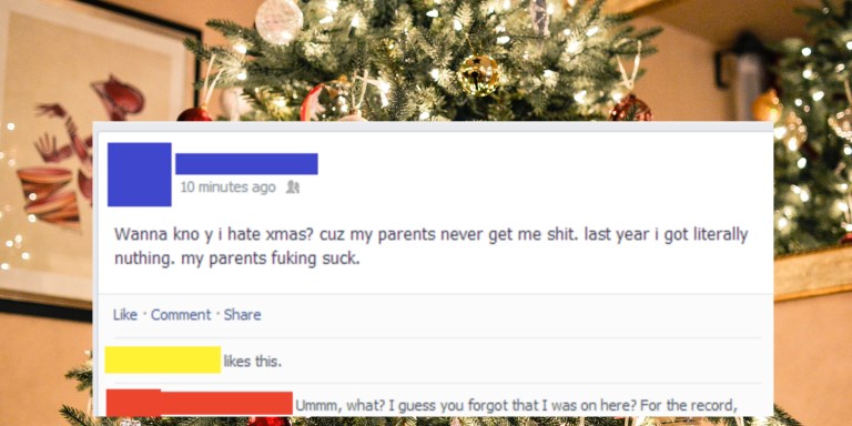 This Kid Thought Whining About His Christmas Gifts On Facebook Was Cool. Until His Mom Read It…