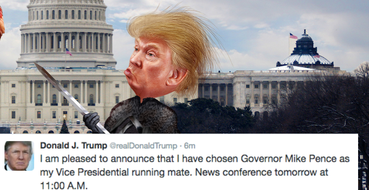 Future Overlord Donald J. Trump Just Revealed His Vice President On Twitter