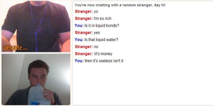 This Guy Trolls People On Omegle About Drinking Water And It's Weirdly Hilarious | Thought Catalog