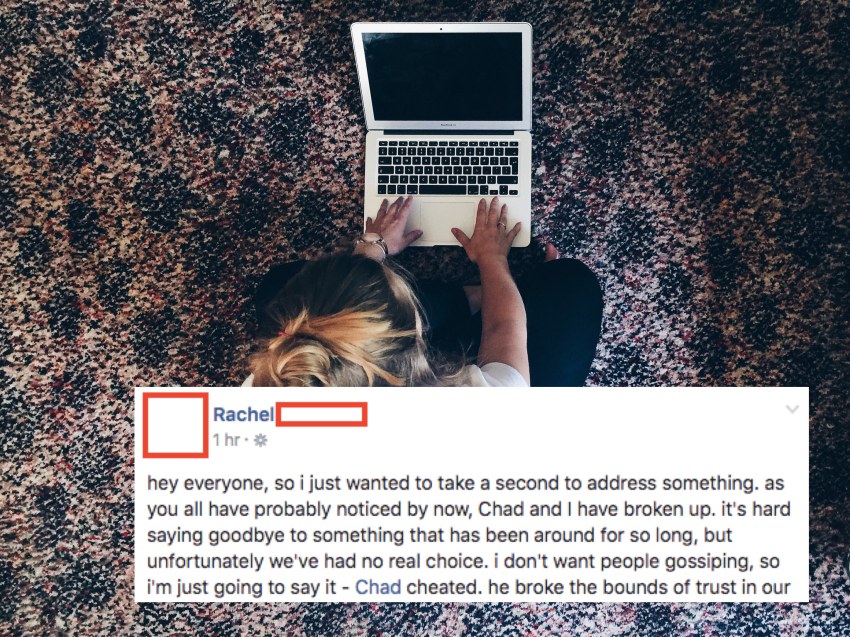 Girl Breaks Up With Cheating Ex In Facebook Post, But Then He Replies To Post, Drama Ensues