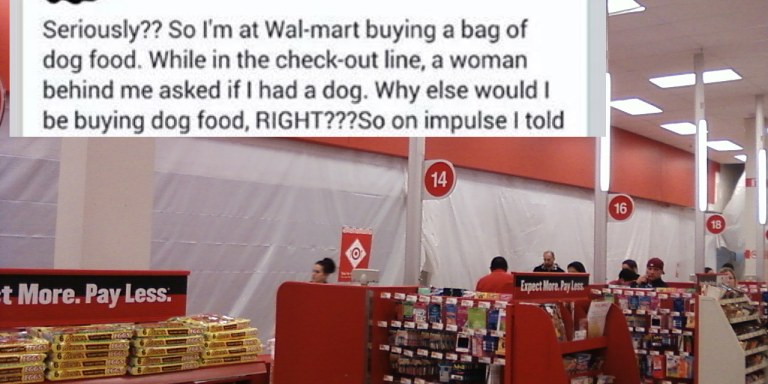 A Woman Asked This Man Why He Was Buying Dog Food, And Everything Gets Hilarious Really Fast