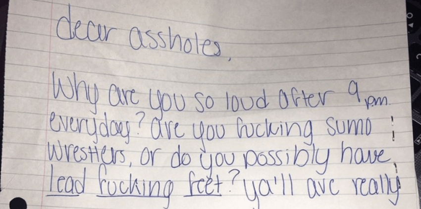 This Woman’s Clapback To Her Neighbor’s Passive-Aggressive Letter About Noise Is HILARIOUS