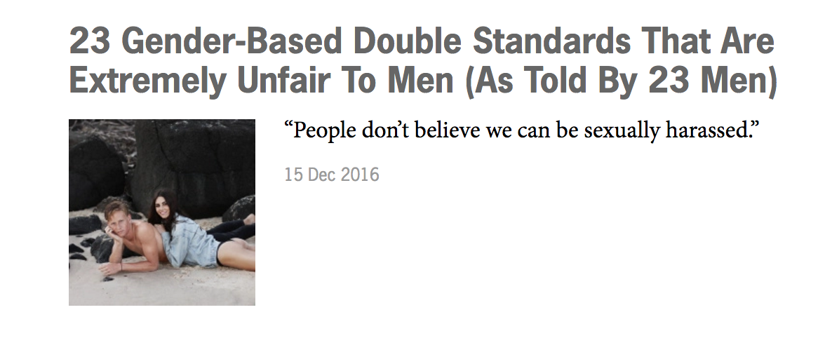 Okay This Article About ‘gender Based Double Standards That Are Unfair