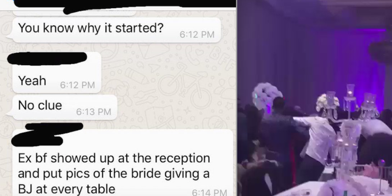 This Dude Brought Pics Of His Ex Giving Him A Blowjob To Her Wedding, Video Shows HUGE Fight