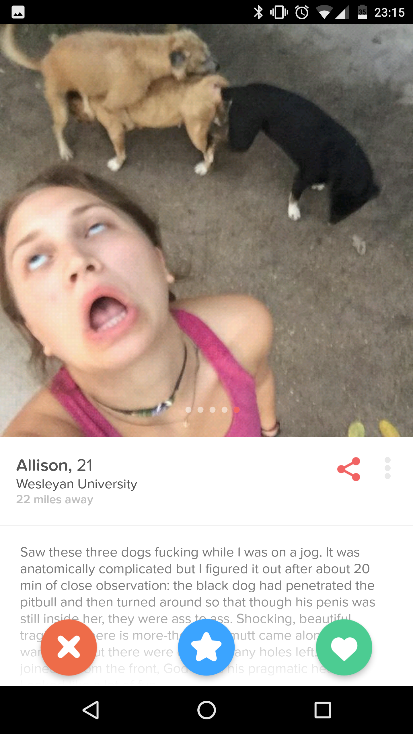 This Girl's Tinder Profile Is All About Dog Sex | Thought Catalog