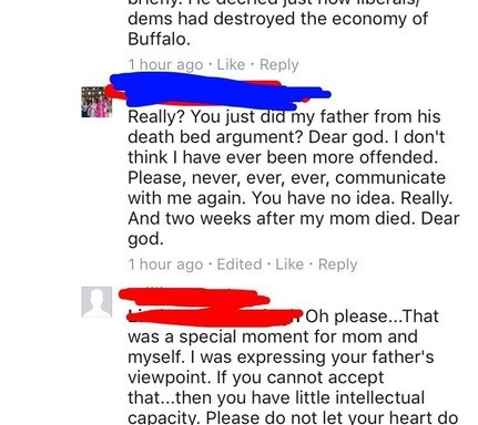 Cold Relative Gleefully Uses Death In The Family To Make A Political Point On Facebook