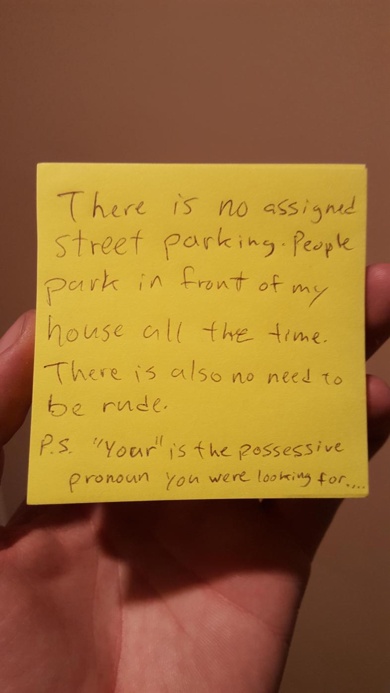 This Guy’s Neighbor Left A Nasty Note On His GF’s Car And His Response ...