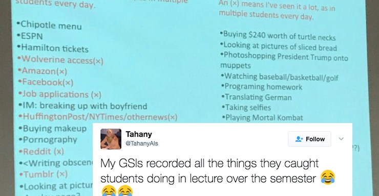 This College Instructor Listed Everything She Caught Students Doing On Their Laptops In Class And It’s Hilariously Relatable