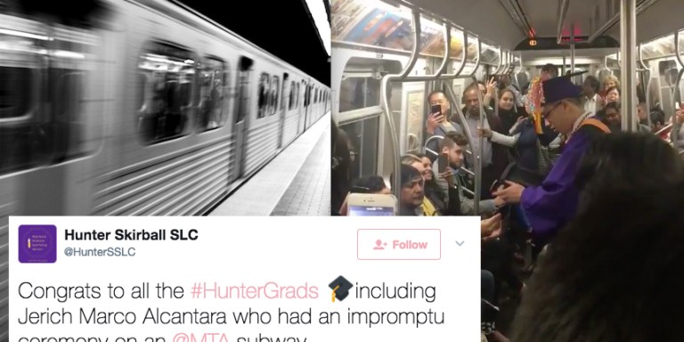 This Guy Missed His Graduation Because Of A Delayed Train, So He Had An Impromptu Ceremony On The Subway Instead