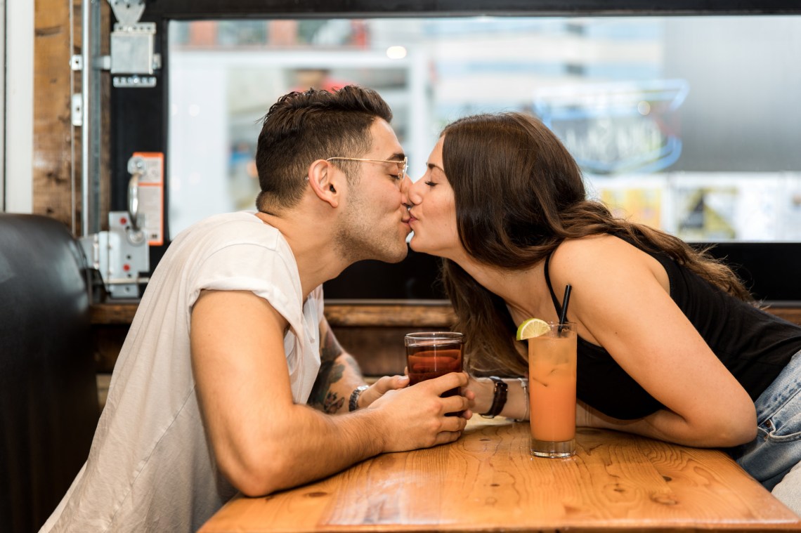 couple in love kissing