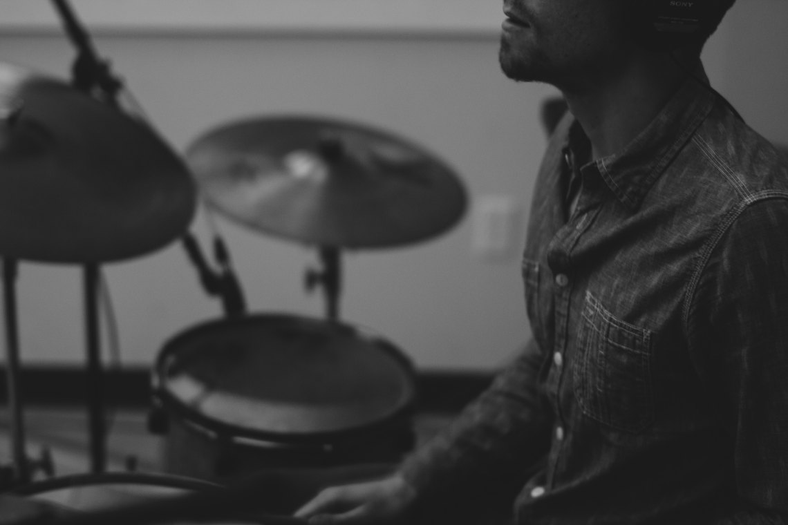 man playing drums