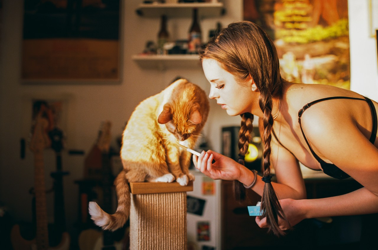 girl looking at phone