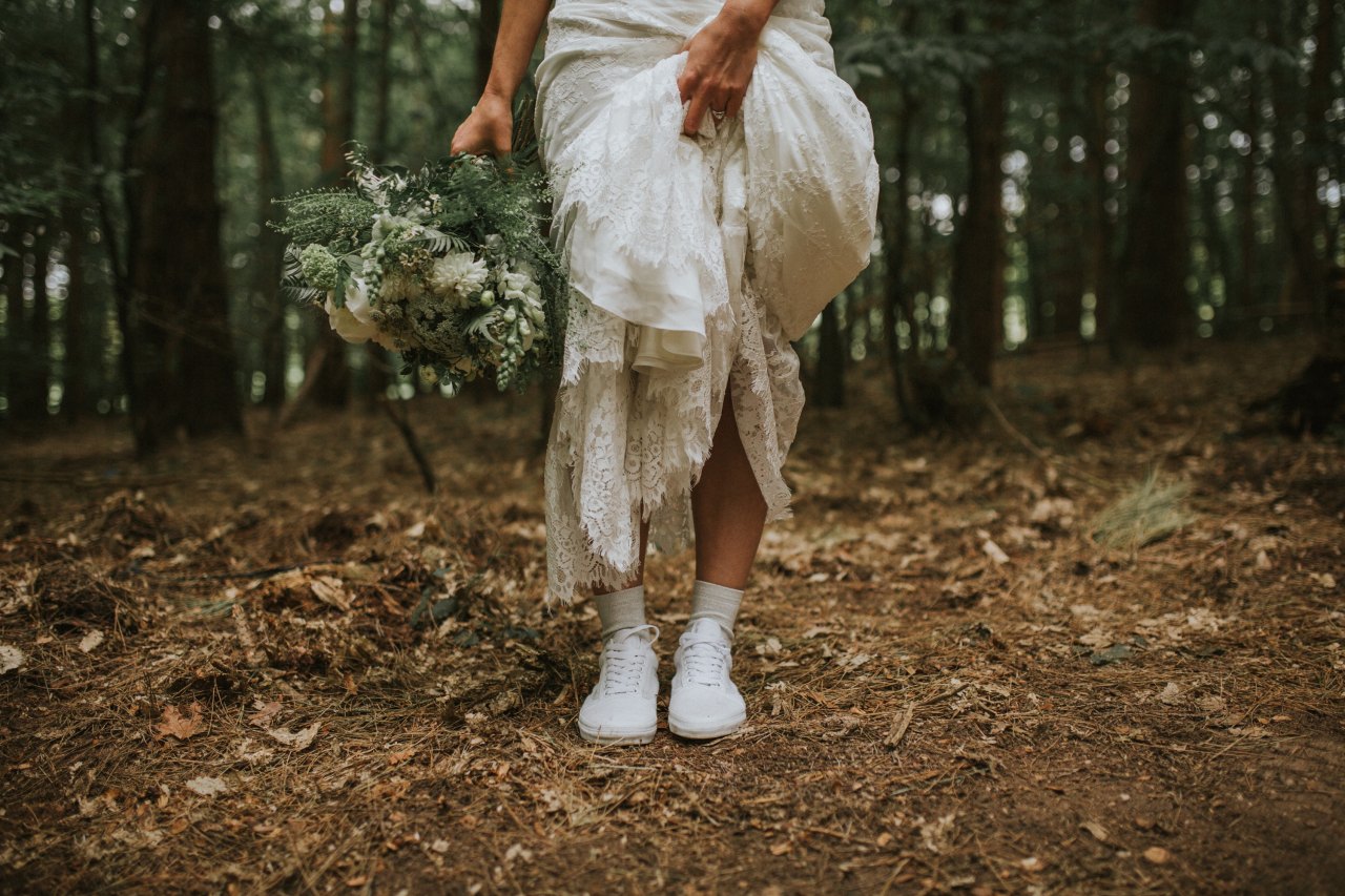 bride in sneakers