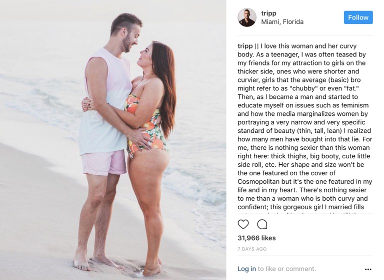 Robbie Tripp and his 'Curvy' wife Instagram post