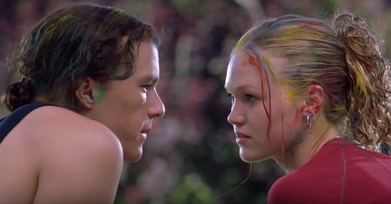 Heath Ledger and Julia Stiles in 10 Things I Hate About You, YouTube Screenshot
