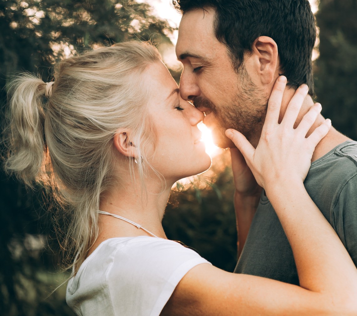 happy couple, couple forehead kiss, finding real love, love isn't easy