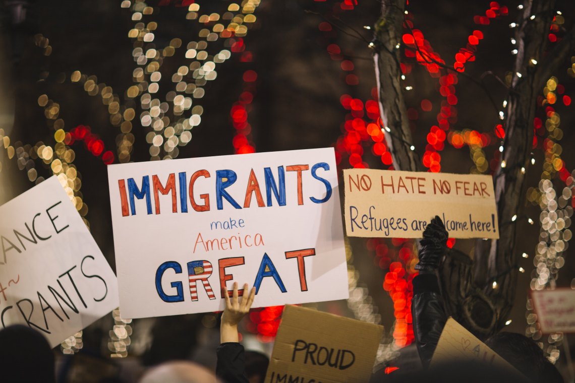 People protest immigration bans in the U.S.