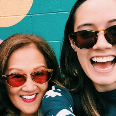 Strong girl with her mother