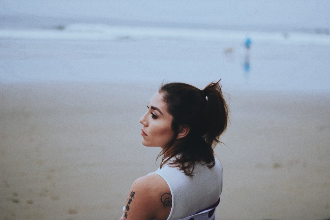 woman on beach