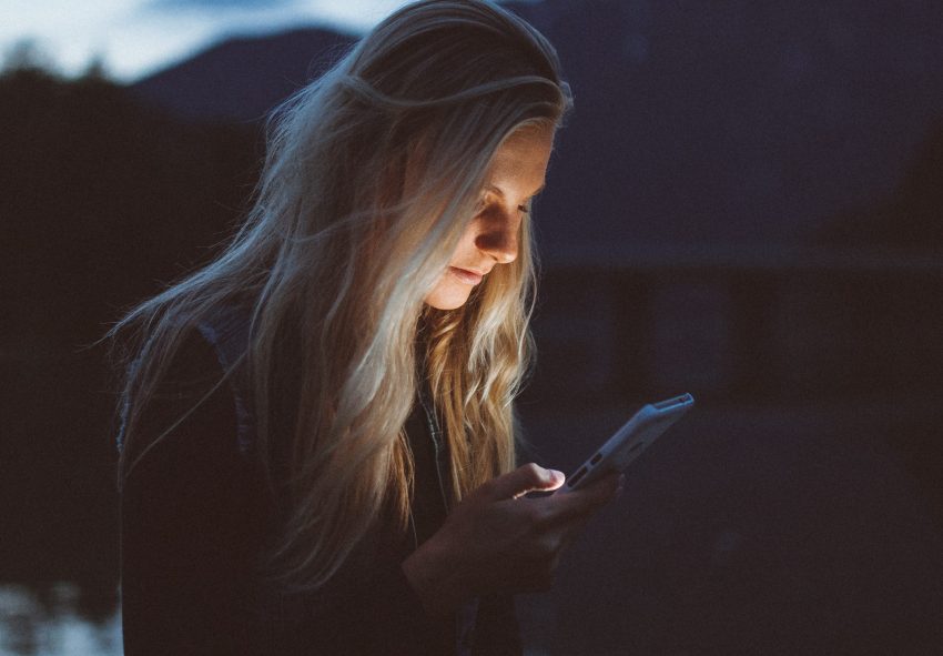 Girl reading texts
