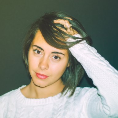 20 something girl hands through hair