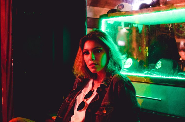 girl in neon lights