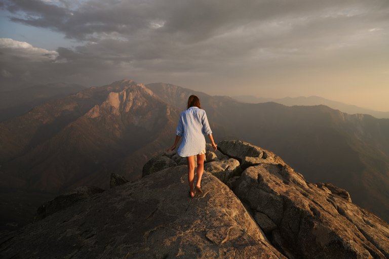 girl on a mountain