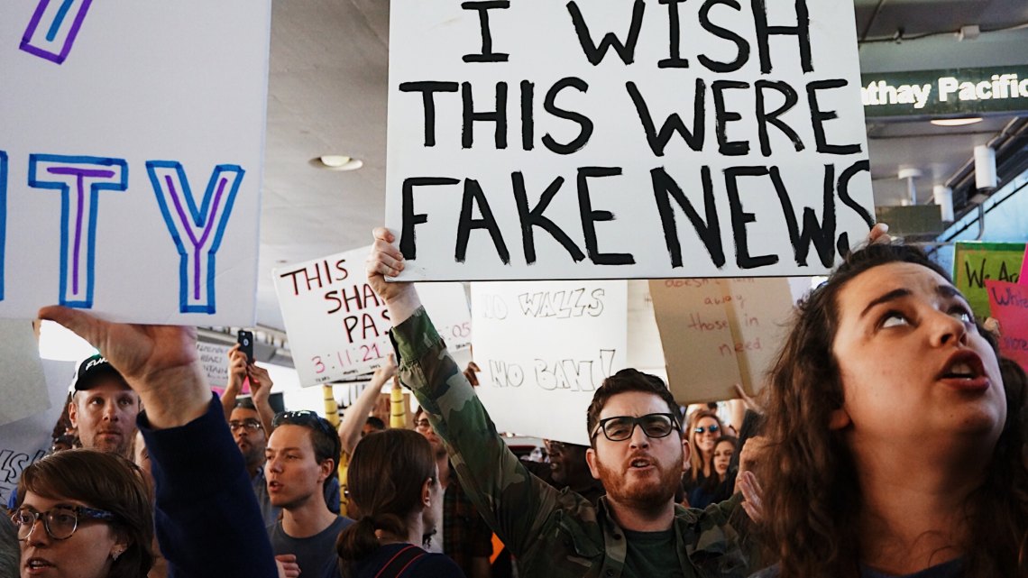 Americans protest fake news or something political