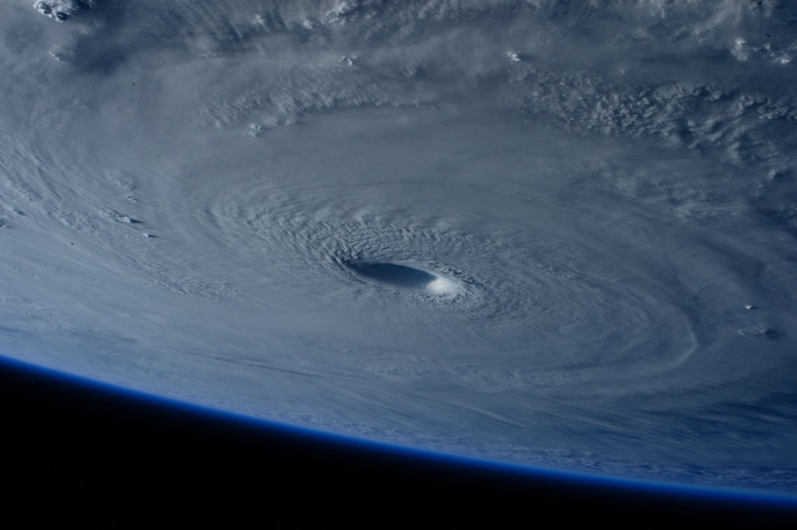 A hurricane captured by NASA
