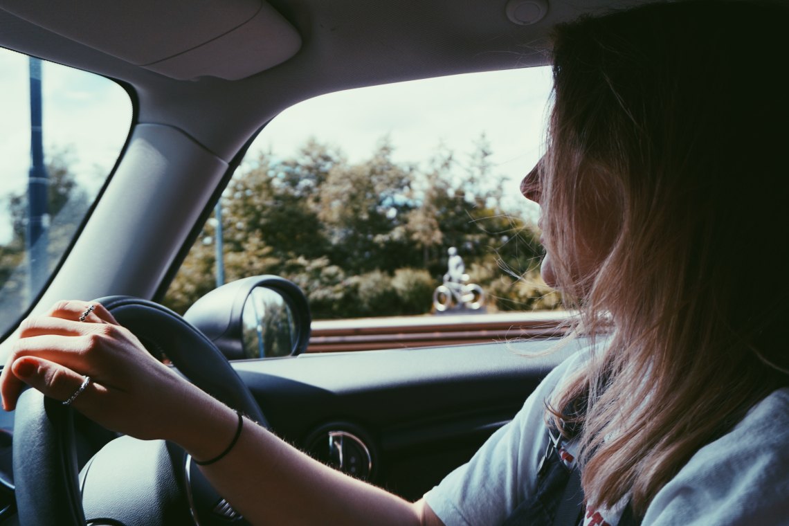 girl in a car, starting a new chapter, new start