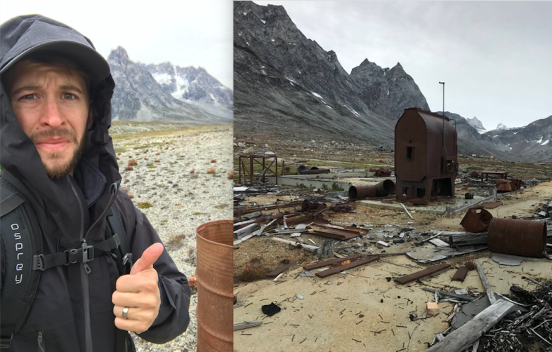Gy exploring an abandoned WWII airstrip in remote greenland
