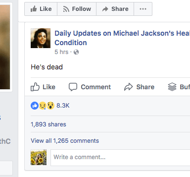 This Facebook Page Has Been Giving Daily Updates On ‘Michael Jackson’s Health Condition’ For Nearly A Year