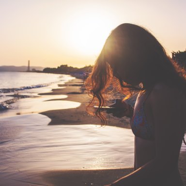 woman on beach