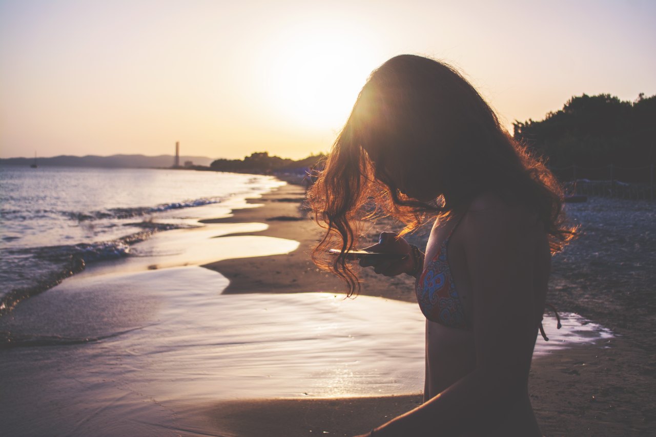 woman on beach