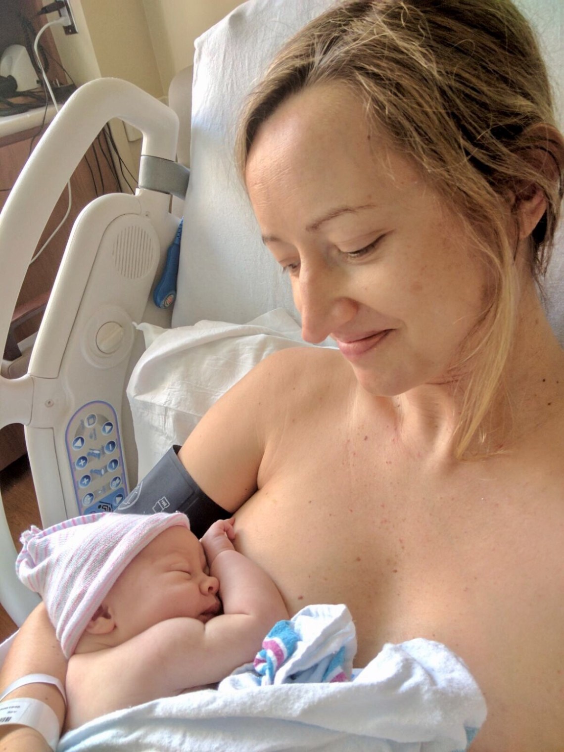 new mom with baby just gave birth