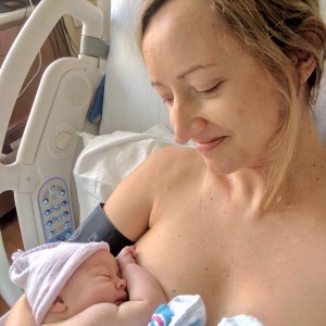 new mom with baby just gave birth