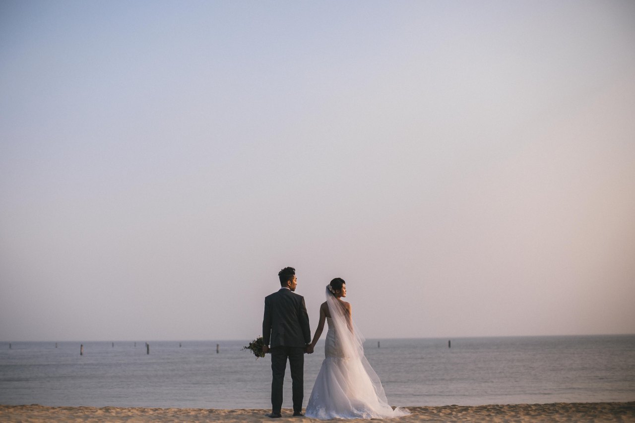 Married couple on beach