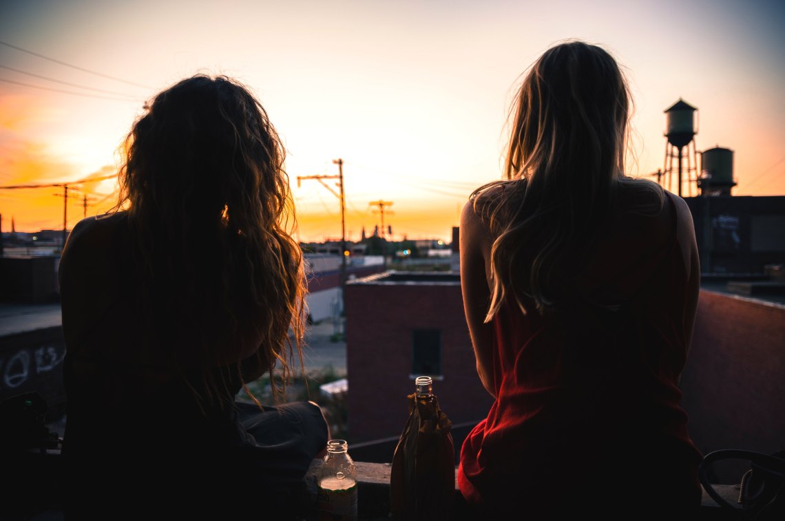 girls looking out at sunset, me too, sexual assault