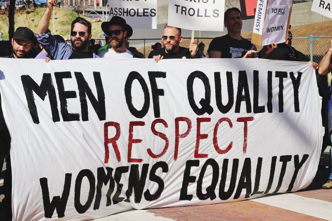 Men of quality respect women's equality sign