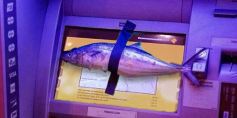 This Man Couldn’t Get The ATM To Work, So He Taped A Fish To It For A Truly Bizarre Reason