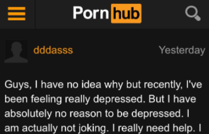 Porn Hub comments section heartwarming post