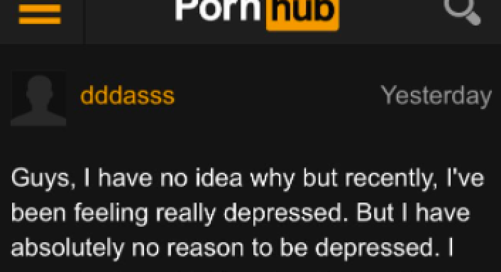 Someone Posted About Being Depressed On This Porn Site And People’s Responses Are Unexpectedly Heartwarming