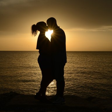 couple hugging, sunset, no man will dim your light